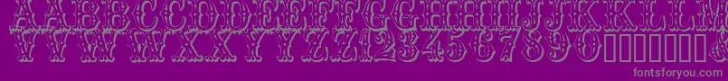 Trocadero Font – Gray Fonts on Purple Background