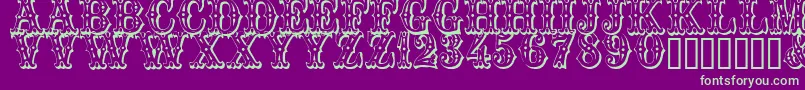 Trocadero Font – Green Fonts on Purple Background