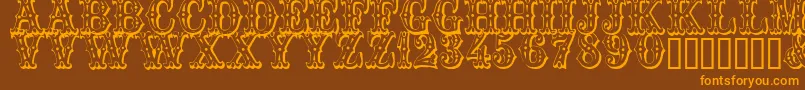Trocadero Font – Orange Fonts on Brown Background