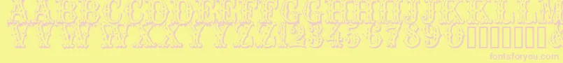 Trocadero Font – Pink Fonts on Yellow Background