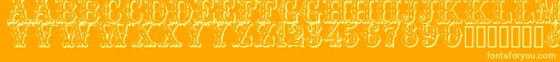 Trocadero Font – Yellow Fonts on Orange Background
