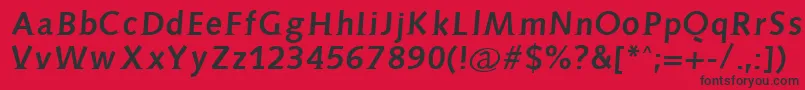 フォントAidaserifbold – 赤い背景に黒い文字