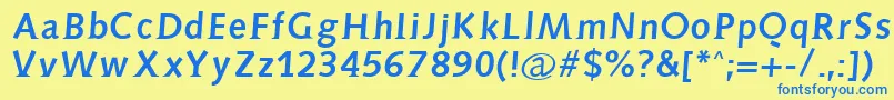 Aidaserifbold Font – Blue Fonts on Yellow Background