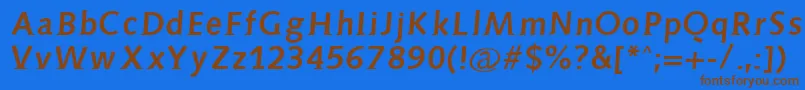 Aidaserifbold-fontti – ruskeat fontit sinisellä taustalla