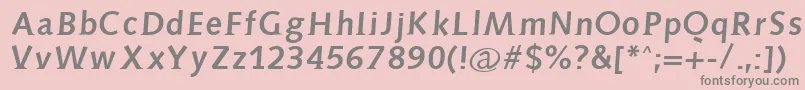 Aidaserifbold-Schriftart – Graue Schriften auf rosa Hintergrund