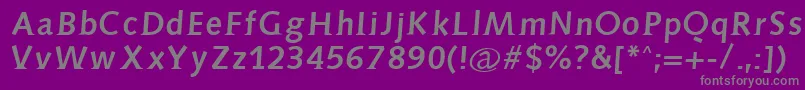 フォントAidaserifbold – 紫の背景に灰色の文字