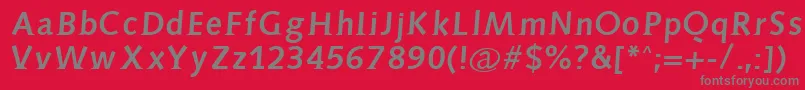 フォントAidaserifbold – 赤い背景に灰色の文字