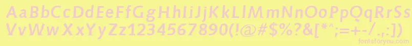 Aidaserifbold Font – Pink Fonts on Yellow Background