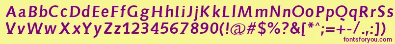Aidaserifbold Font – Purple Fonts on Yellow Background