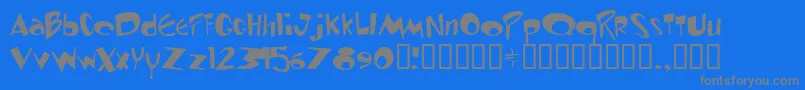 RenStimpy-Schriftart – Graue Schriften auf blauem Hintergrund