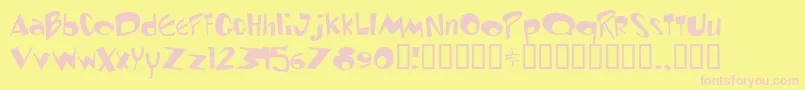 RenStimpy Font – Pink Fonts on Yellow Background