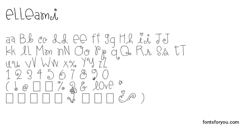 A fonte ElleAmi – alfabeto, números, caracteres especiais