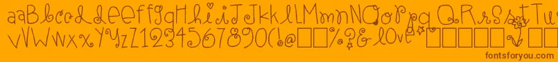 ElleAmi Font – Brown Fonts on Orange Background