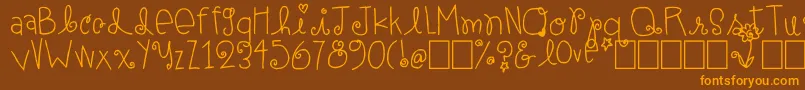Czcionka ElleAmi – pomarańczowe czcionki na brązowym tle