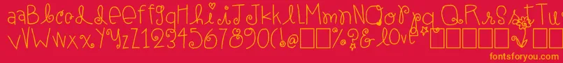 More about ElleAmi Font ElleAmi Font – Orange Fonts on Red Background