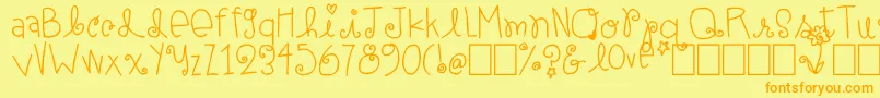 ElleAmi Font – Orange Fonts on Yellow Background