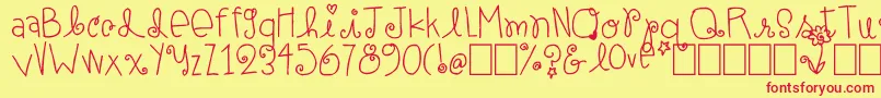 ElleAmi Font – Red Fonts on Yellow Background