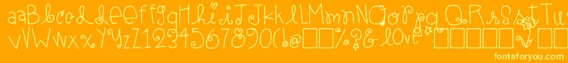 ElleAmi Font – Yellow Fonts on Orange Background