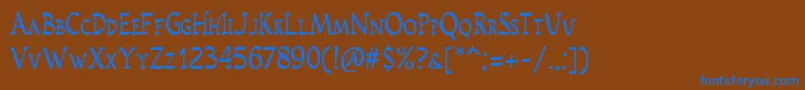 Rusticusstd Font – Blue Fonts on Brown Background