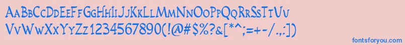 Rusticusstd Font – Blue Fonts on Pink Background