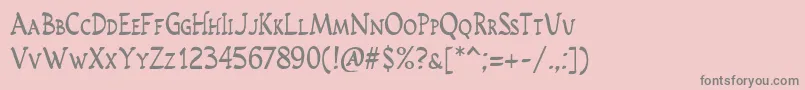 フォントRusticusstd – ピンクの背景に灰色の文字