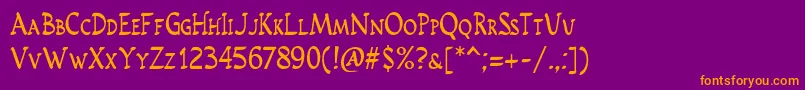 Rusticusstd Font – Orange Fonts on Purple Background