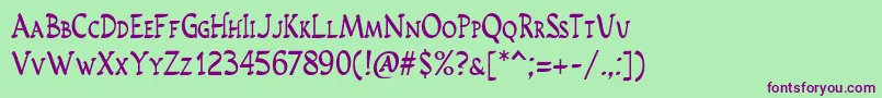 Rusticusstd Font – Purple Fonts on Green Background