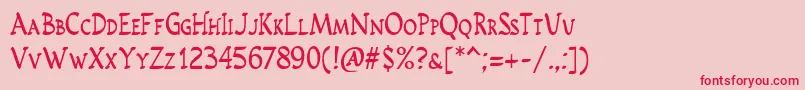 Rusticusstd Font – Red Fonts on Pink Background