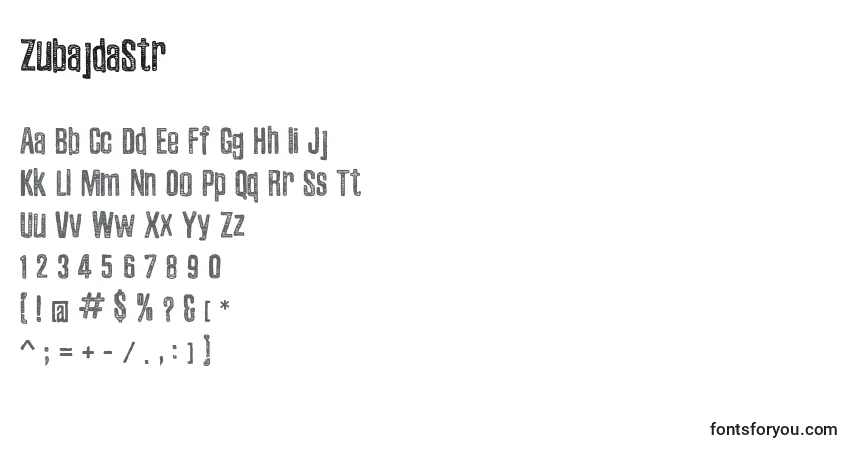 ZubajdaStrフォント–アルファベット、数字、特殊文字