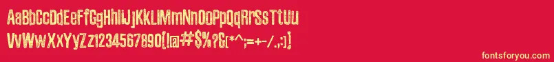 フォントZubajdaStr – 黄色の文字、赤い背景