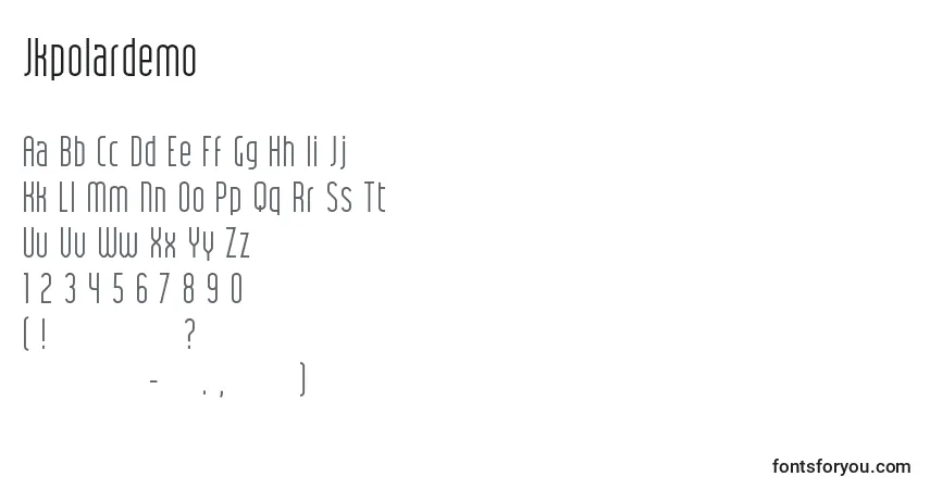 Шрифт Jkpolardemo – алфавит, цифры, специальные символы