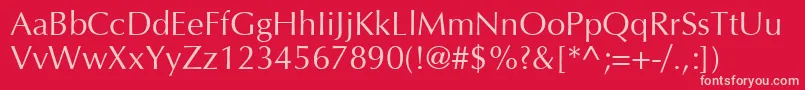 InterfaceSsi Font – Pink Fonts on Red Background