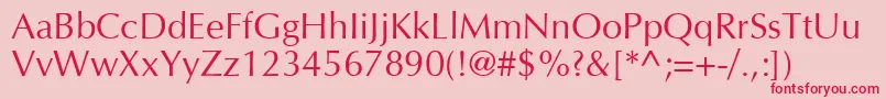 InterfaceSsi Font – Red Fonts on Pink Background