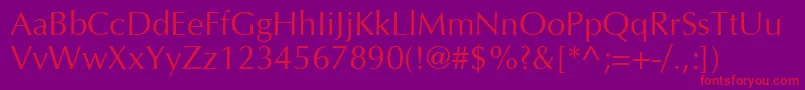 InterfaceSsi Font – Red Fonts on Purple Background