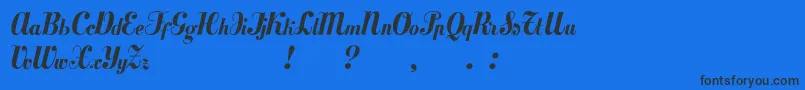 フォントMezclatitan – 黒い文字の青い背景