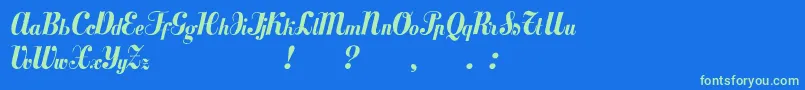 Mezclatitan Font – Green Fonts on Blue Background