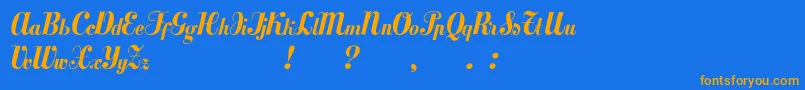 Mezclatitan Font – Orange Fonts on Blue Background