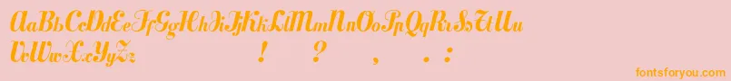 Mezclatitan-Schriftart – Orangefarbene Schriften auf rosa Hintergrund