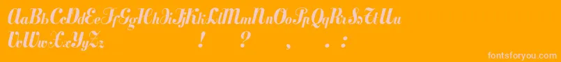 Mezclatitan-Schriftart – Rosa Schriften auf orangefarbenem Hintergrund