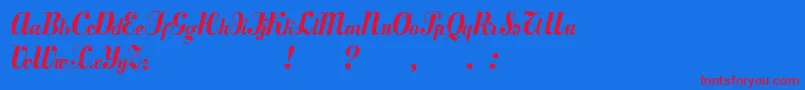 Mezclatitan Font – Red Fonts on Blue Background