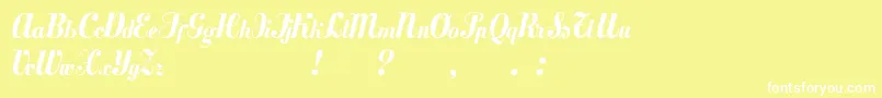 Mezclatitan Font – White Fonts on Yellow Background