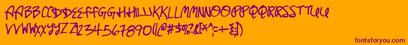 Untitled Font – Purple Fonts on Orange Background