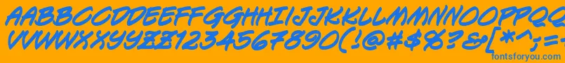 KeelhauledBbBold Font – Blue Fonts on Orange Background