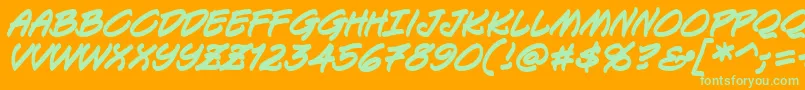 KeelhauledBbBold-Schriftart – Grüne Schriften auf orangefarbenem Hintergrund