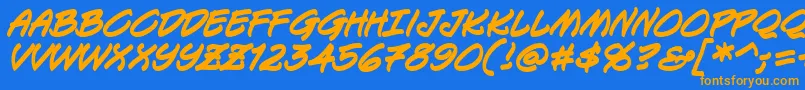 KeelhauledBbBold Font – Orange Fonts on Blue Background