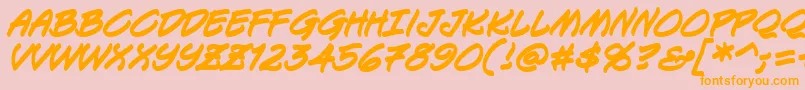 KeelhauledBbBold-Schriftart – Orangefarbene Schriften auf rosa Hintergrund