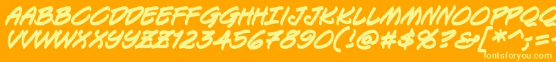 KeelhauledBbBold-Schriftart – Gelbe Schriften auf orangefarbenem Hintergrund