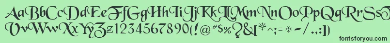BlackRegular Font – Black Fonts on Green Background