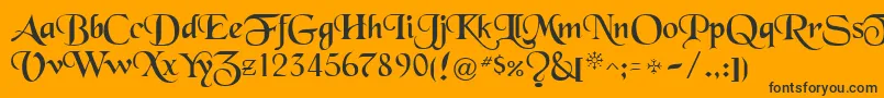 BlackRegular-fontti – mustat fontit oranssilla taustalla