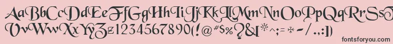 BlackRegular-fontti – mustat fontit vaaleanpunaisella taustalla